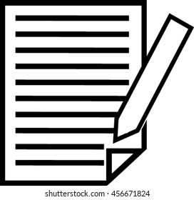  Sheet of paper and a pen to write, icon