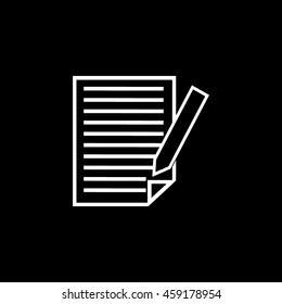  Sheet of paper and a pen to write, icon
