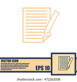  Sheet of paper and a pen to write, icon