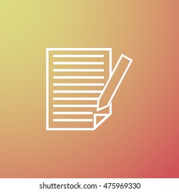  Sheet of paper and a pen to write, icon
