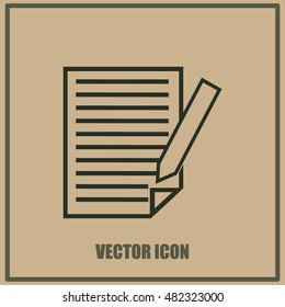  Sheet of paper and a pen to write, icon