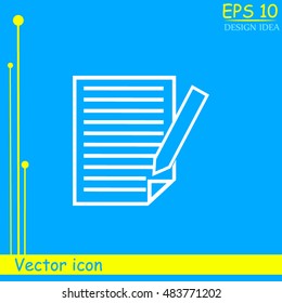  Sheet of paper and a pen to write, icon