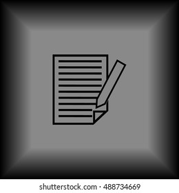  Sheet of paper and a pen to write, icon