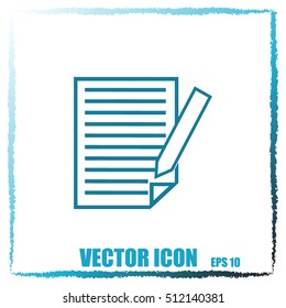  Sheet of paper and a pen to write, icon