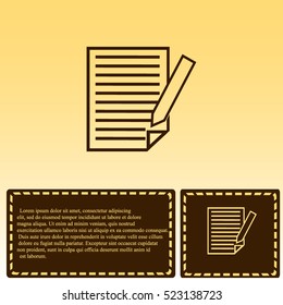  Sheet of paper and a pen to write, icon