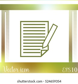  Sheet of paper and a pen to write, icon