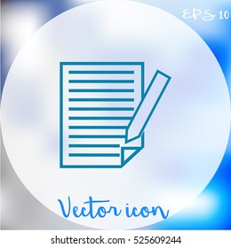  Sheet of paper and a pen to write, icon
