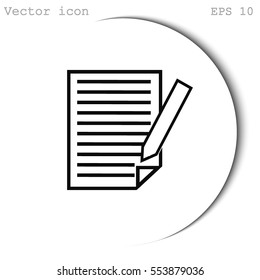  Sheet of paper and a pen to write, icon