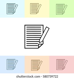  Sheet of paper and a pen to write, icon