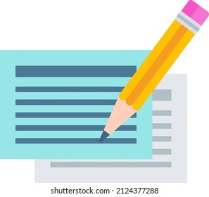 Sheet of paper and pencil. Content Infographics Icon. Successful content marketing strategy. Advertising campaign planning, promotion management.