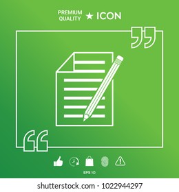 Sheet of paper and pencil icon