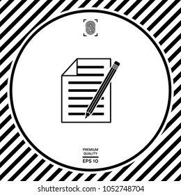 Sheet of paper and pencil icon