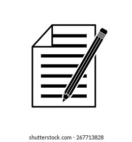 sheet of paper and pencil icon