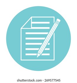 sheet of paper and pencil icon