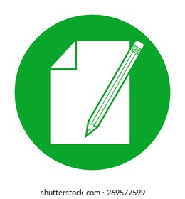sheet of paper and pencil icon