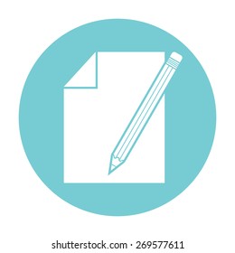 sheet of paper and pencil icon