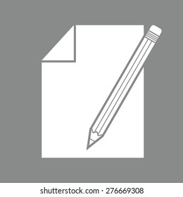 sheet of paper and pencil icon