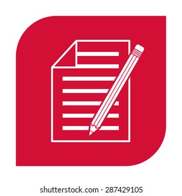 sheet of paper and pencil icon