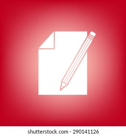 Sheet of paper and pencil icon