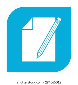 Sheet of paper and pencil icon