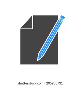 Sheet of paper and pencil icon