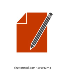 Sheet of paper and pencil icon