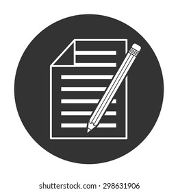 Sheet of paper and pencil icon