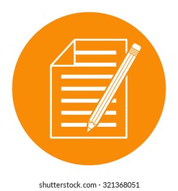Sheet of paper and pencil icon