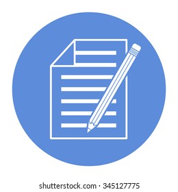 Sheet of paper and pencil icon