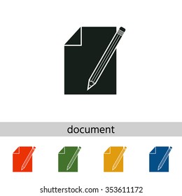 Sheet of paper and pencil icon