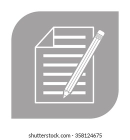Sheet of paper and pencil icon