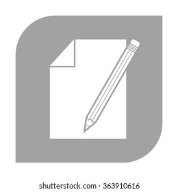 Sheet of paper and pencil icon
