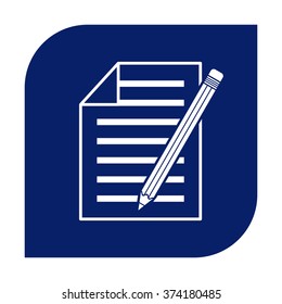 Sheet of paper and pencil icon