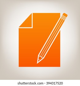 Sheet of paper and pencil icon