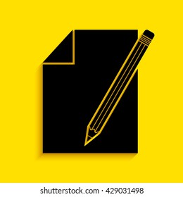 Sheet of paper and pencil icon