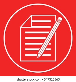 Sheet of paper and pencil icon