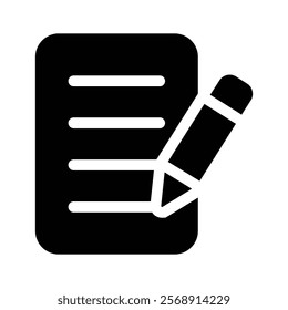 Sheet of paper with a pencil symbolizing a document or form to be filled