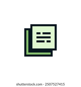 Sheet of paper pixel art icon, clipboard for notes. Isolated vector illustration. Element design for mobile app, web, sticker, logo. 8-bit.
