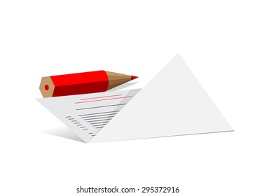 A sheet of paper for the questionnaire and a red pencil