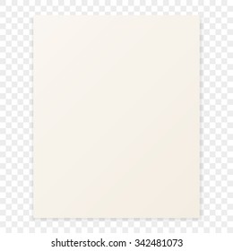Sheet of paper with the shadow on a checkerboard  background