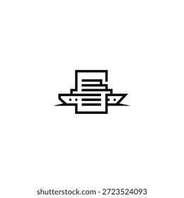 Sheet of paper and ship logo idea.
