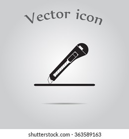 A sheet of paper and stationery knife. Vector illustration.