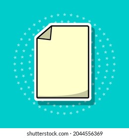 Sheet of paper sticker, isolated object. Vector illustration.