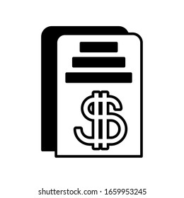 hoja de papel con símbolo dólar en blanco ilustración vectorial de fondo