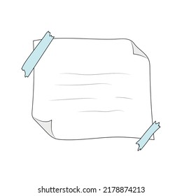 a sheet of paper with tape