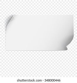 Sheet of paper template on white and gray checker background