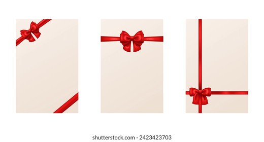 A sheet of paper tied with a red ribbon and a bow. Vector clipart.