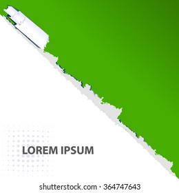 A sheet of paper torn background. Vector