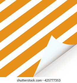 a sheet of paper with turned corner yellow stripe design element vector illustration of a white background