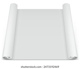 A sheet of paper with twisted ends on a white background. Vector illustration